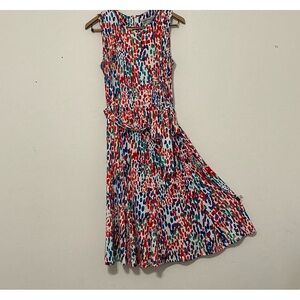 Shelby & Palmer Dress, Size M, Belted, Sleeveless, Colorful, Flowy